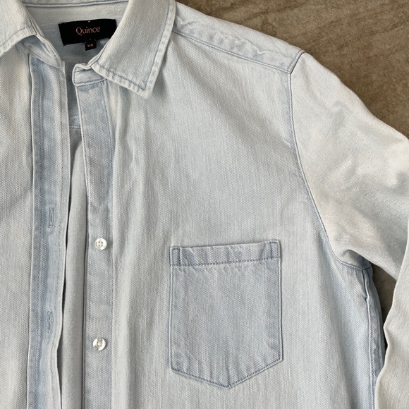 Quince Light Blue Casual Button Down Shirt - Picture 3 of 8